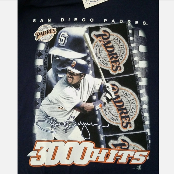 Vintage NWT Tony Gwynn San Diego Padres 3000 Hits XL T-shirt Genuine MLB NOS New - Picture 3 of 7